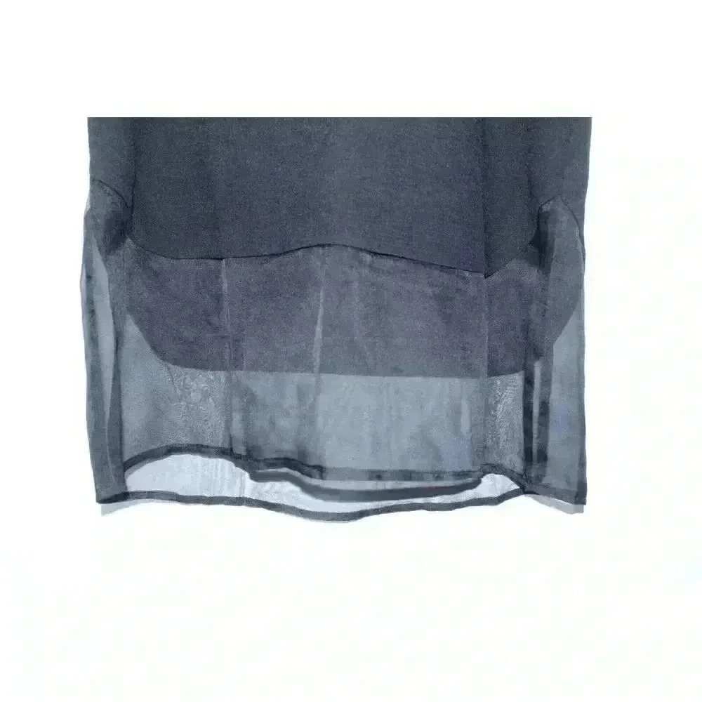 Relished Solid Black Opaqe Sheer Layered Women's Tank Top Size S - Picture 3 of 10